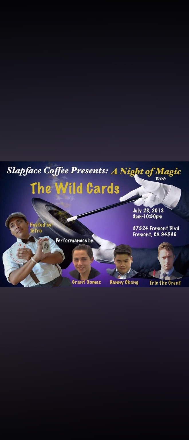 An event poster featuring Tetra and fellow magicians